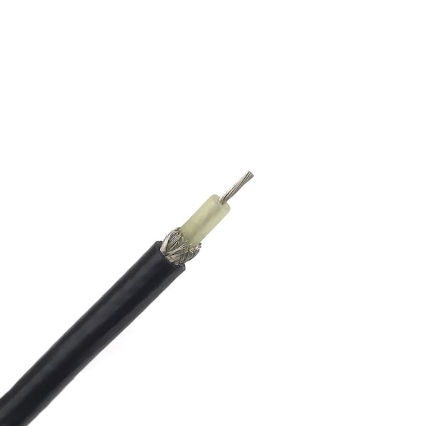 RG-58C/U Coax Cbl, Sngl-Shielded, 0.195" Dia Coax w/Blk PVC Jckt (Non-Contaminating), 100FT Lngth